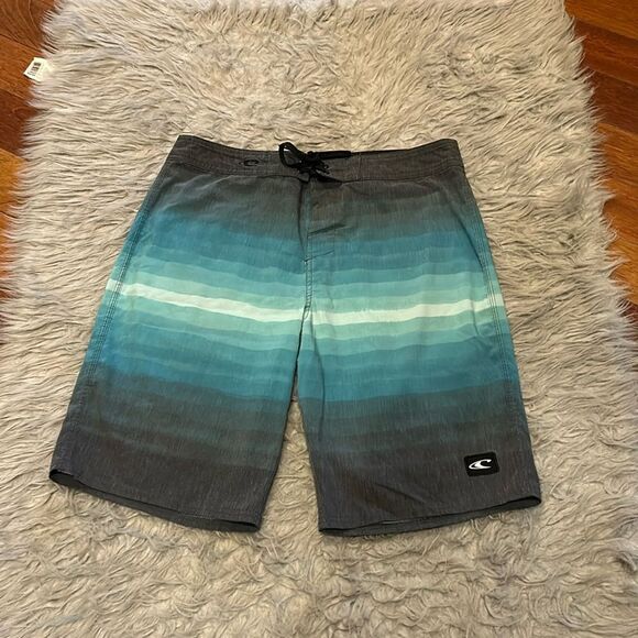 O’neill men’s gray and teal‎ board shirts size 32 - Picture 1 of 6